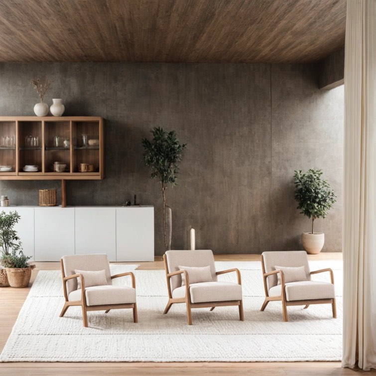 Cashel 25.78" Wide Mid Century Upholstered Accent Chair