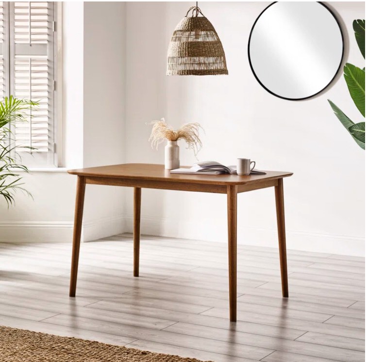 Drea Solid Wood Dining Table - 4 Seater Dining Table - Traditional Rustic Farmhouse Kitchen Style