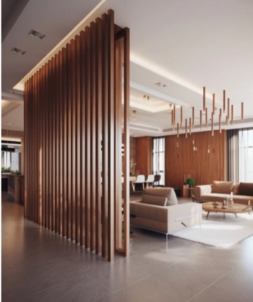 106.5” L x 4” W - Premium WPC (Wood Poly Composite) Room Partition Dividers, Stylish, Durable, and Eco-Conscious