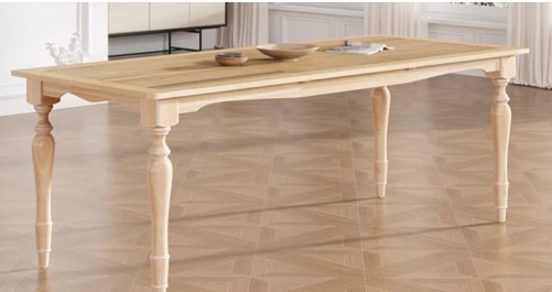ZNTS TOPMAX Vintage Traditional 82.7inch Extendable Dining Table with 23.6inch Removable Leaf, Natural 