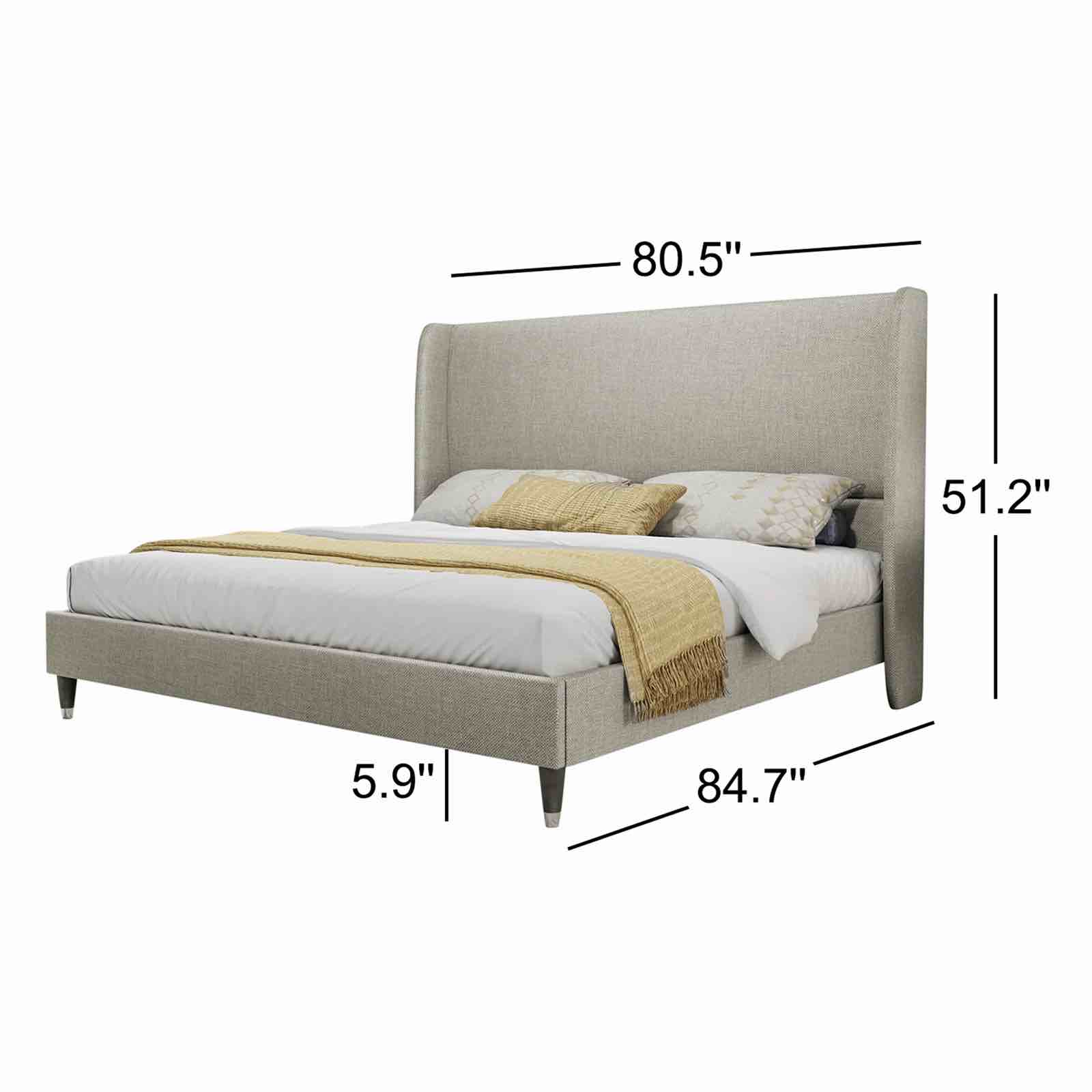 Belo Upholstered Low Profile Platform Bed king