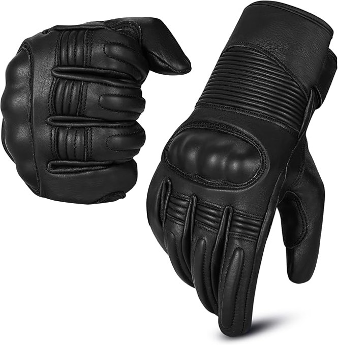 size M. Men‘s Winter Motorcycle Gloves Genuine Leather Touchscreen Thermal Lined with Thinsulate Waterproof Motorcycle Motorbike Riding Gloves (X-Large
