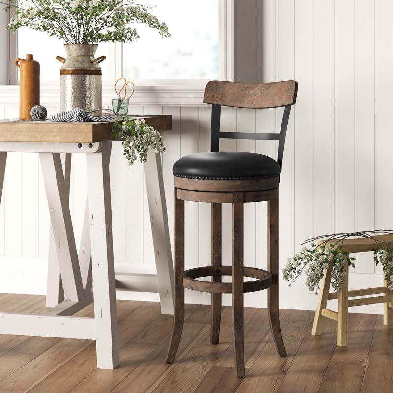 Natessa Swivel Upholstered Counter Stool