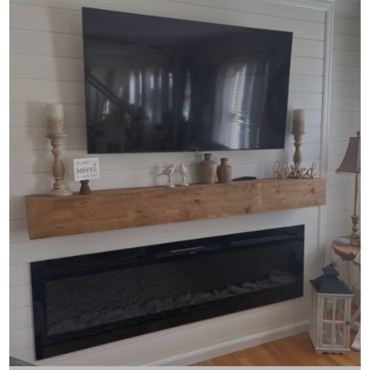 Rustic Oak Midwood Rustic XL Fireplace Shelf Mantel 5 Ft