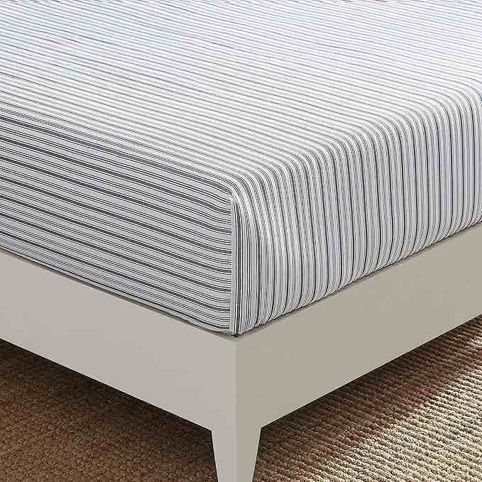 Nautica Percale Cotton Fully Elastic Fitted Sheet Size: Full/Double Fitted Sheet, Color: Charcoal