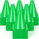Geetery 100 Pcs 7 Inch Mini Plastic Traffic Cones Bulk Small Training Agility Marker Cone Driving Practice Cones for Basketball Football Skating Training, Outdoor Sport Activity green