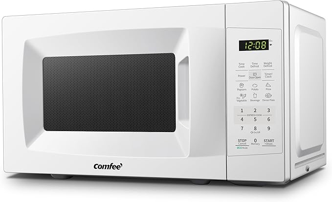 COMFEE' EM720CPL-PM Countertop Microwave Oven with Sound On/Off, ECO Mode and Easy One-Touch Buttons, 0.7 Cu Ft/700W, Pearl White (B07GV78ZKK)