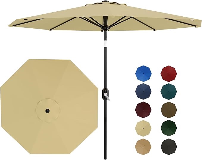 8Ft Outdoor Patio Umbrella, Beige