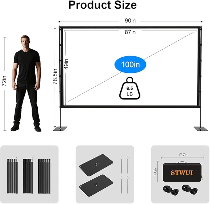 Projector Screen Stand - 100 Inch Outdoor Projector Screen Stand ***Stand ONLY***
