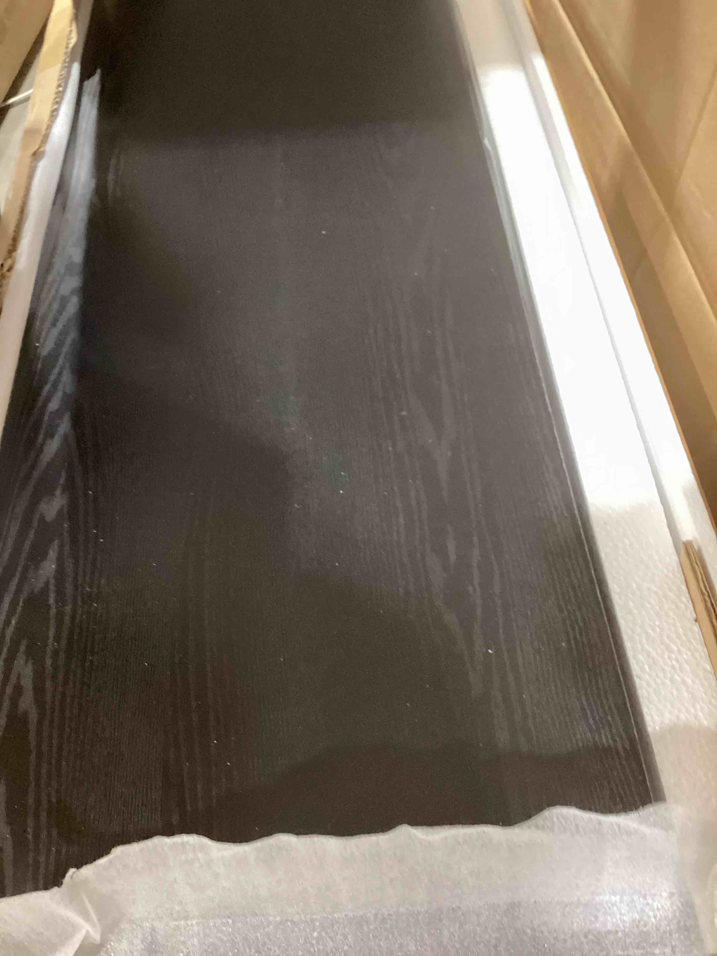 Condition photo showing As Is for Bhhatu Highgloss Wall Mounted Floating Fireplace TV Stand 70” Black 