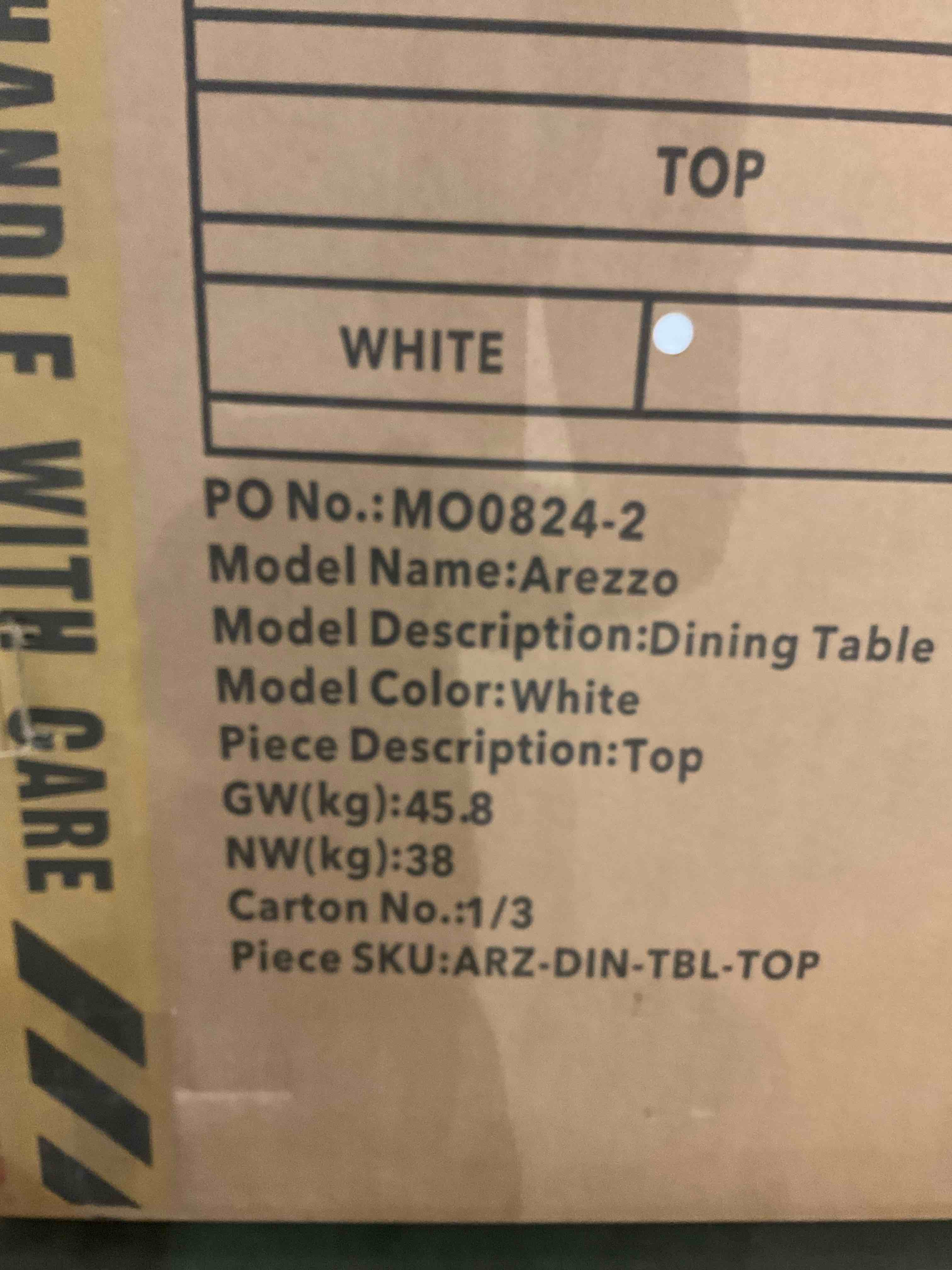 arezzon dining table top only