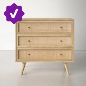 Nico Solid Wood 33.5"' W Unfinished 3 drawer 