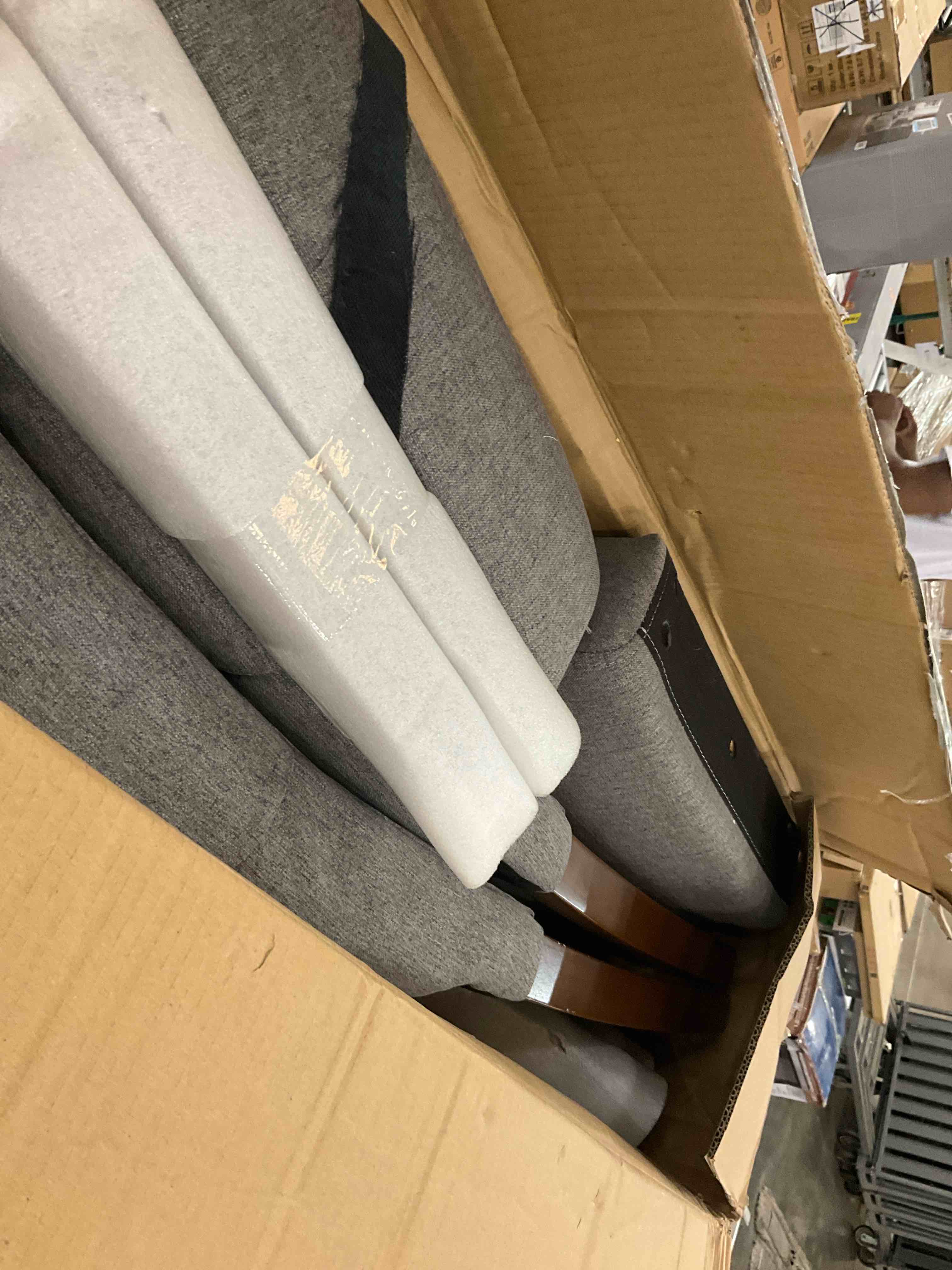 COLAMY Upholstered Dining Chairs Tufted Parsons Diner Chairs Fabric Dining Room Chairs Side Chair Stylish Kitchen Chairs with Solid Wood Legs and Padded Seat - Grey