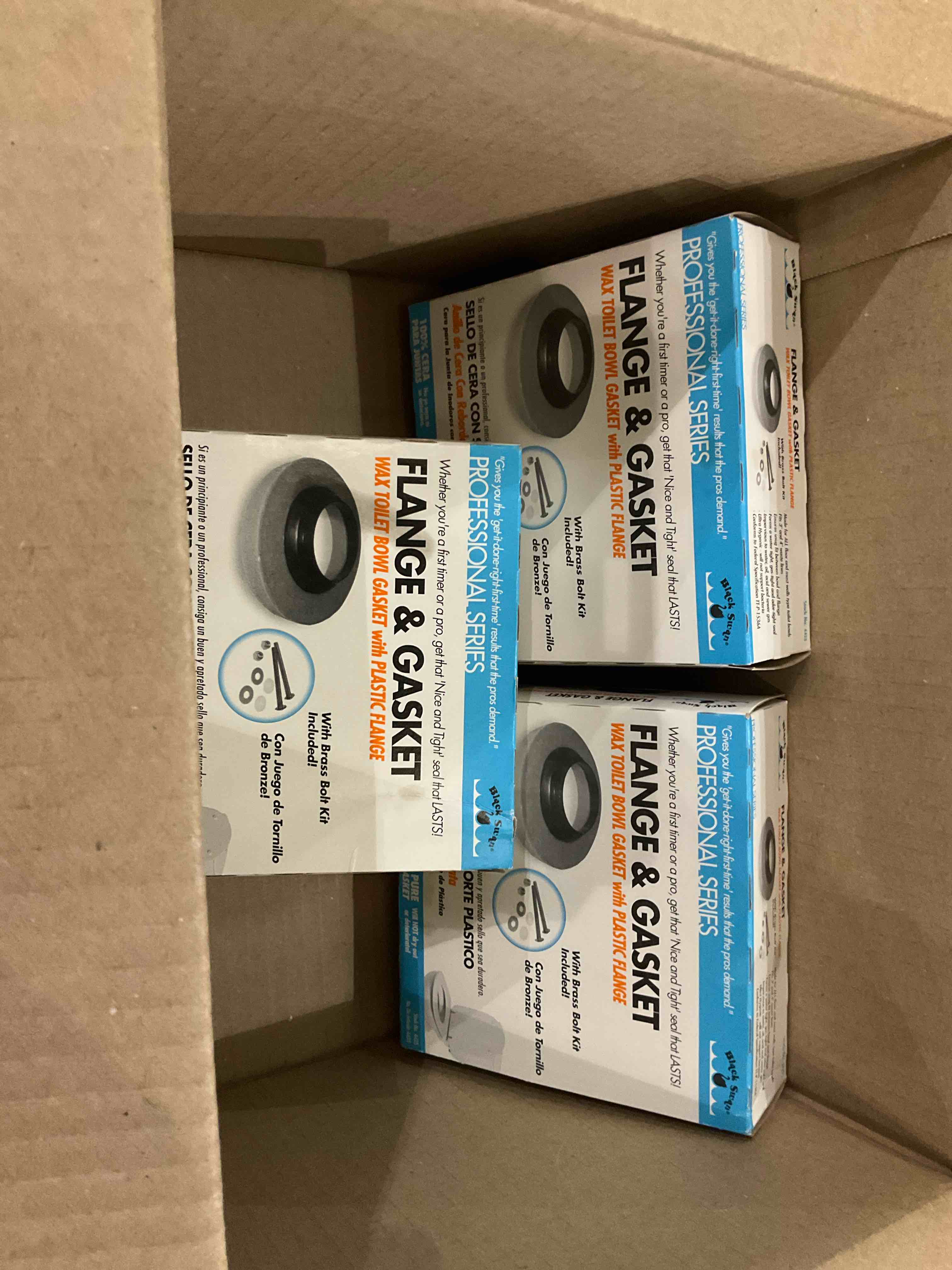 3 FLANGE & GASKE WAX TOILET BOWL GASKET with PLASTIC FLANG