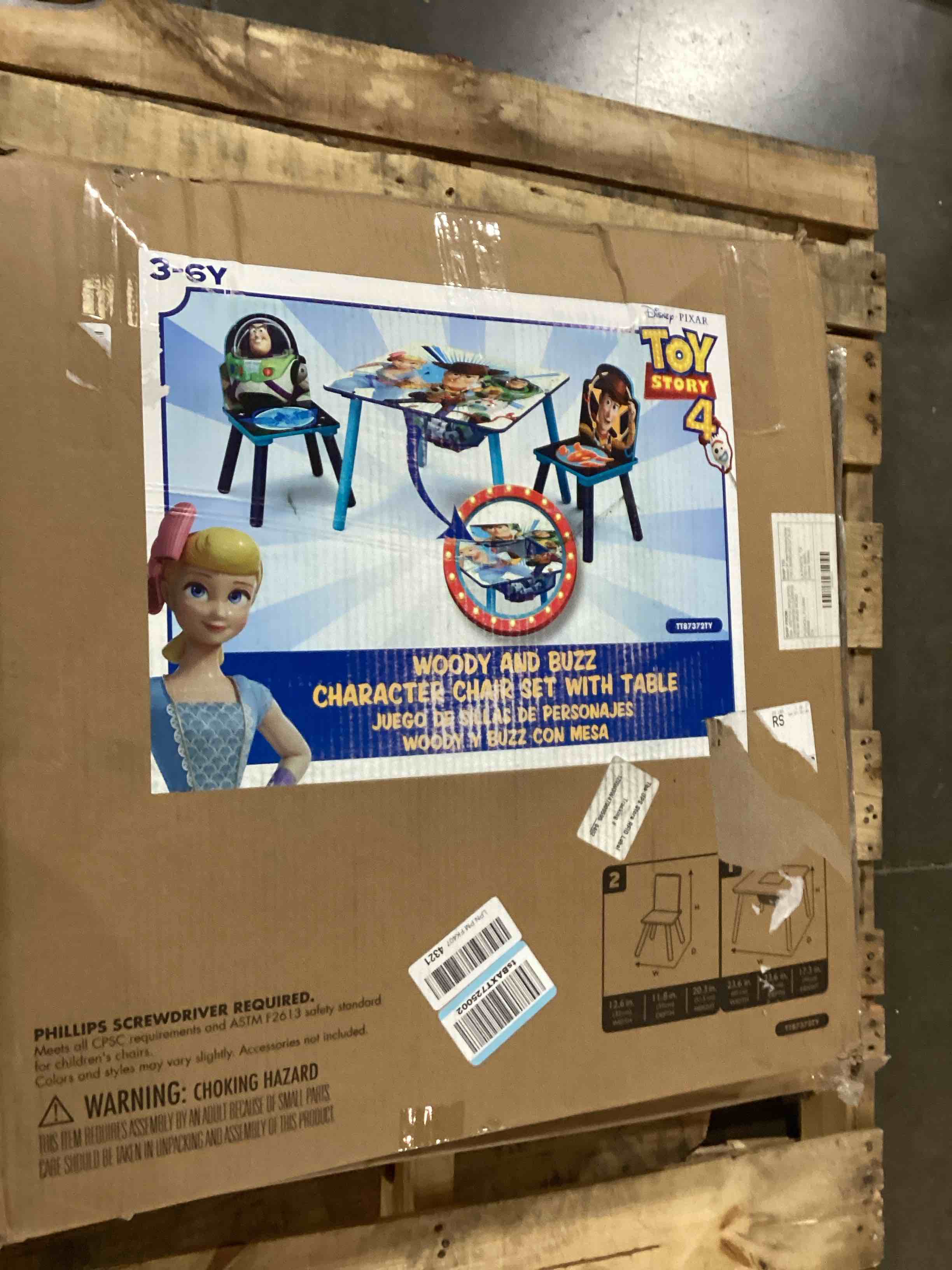 Condition photo showing Good Condition for delta children kids table and chair set with storage (2 chairs included) - ideal for arts & crafts, snack time, homeschooling, homework & more, disney/pixar toy story 4