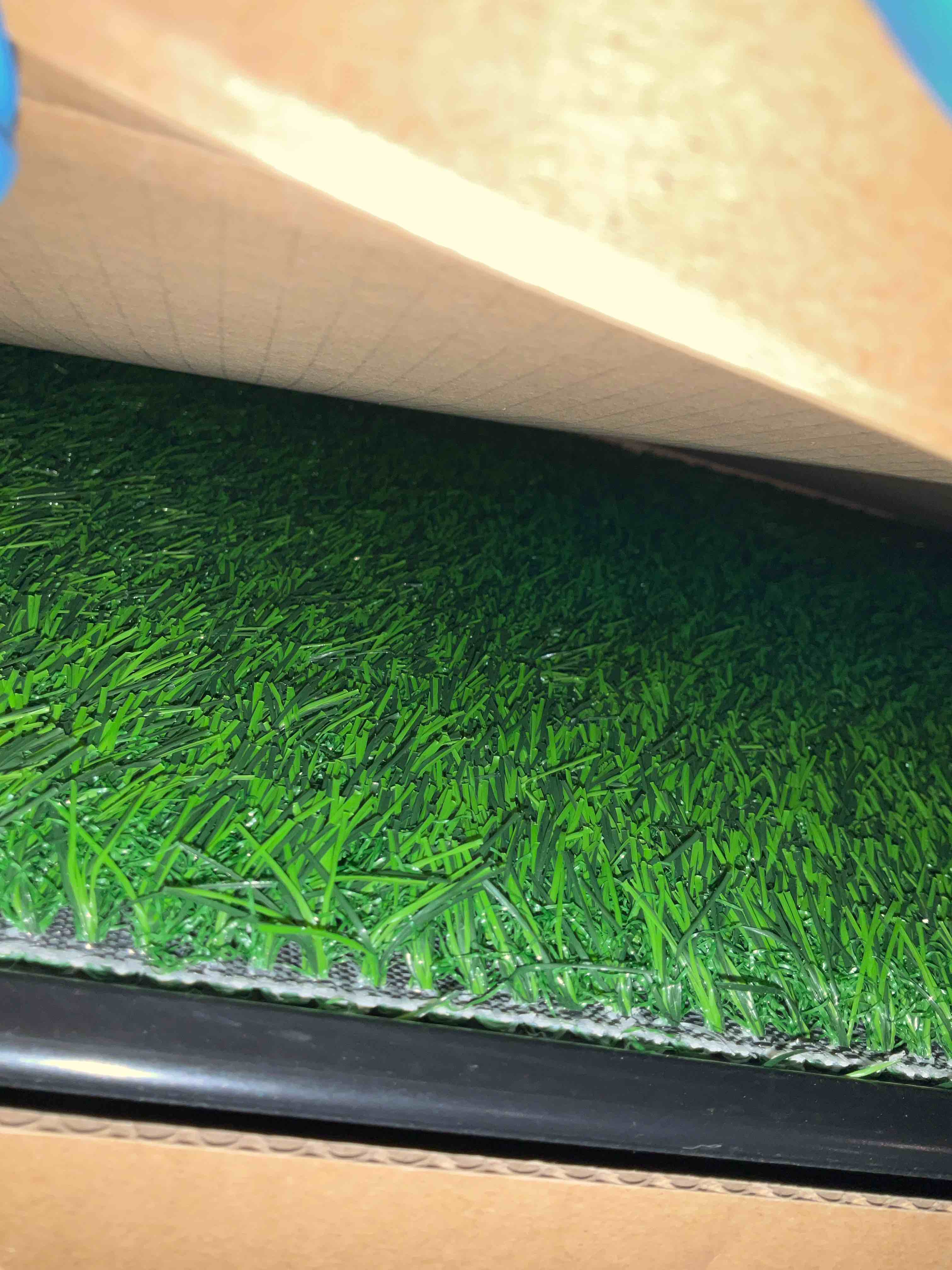 LOOBANI Large Dog Grass Pad with Tray - 35x23in Dog Litter Box with 2-Pack Replacement Artificial Grass Puppy Training Pads - Potty Tray for Balcony Apartment Indoor Outdoor Use