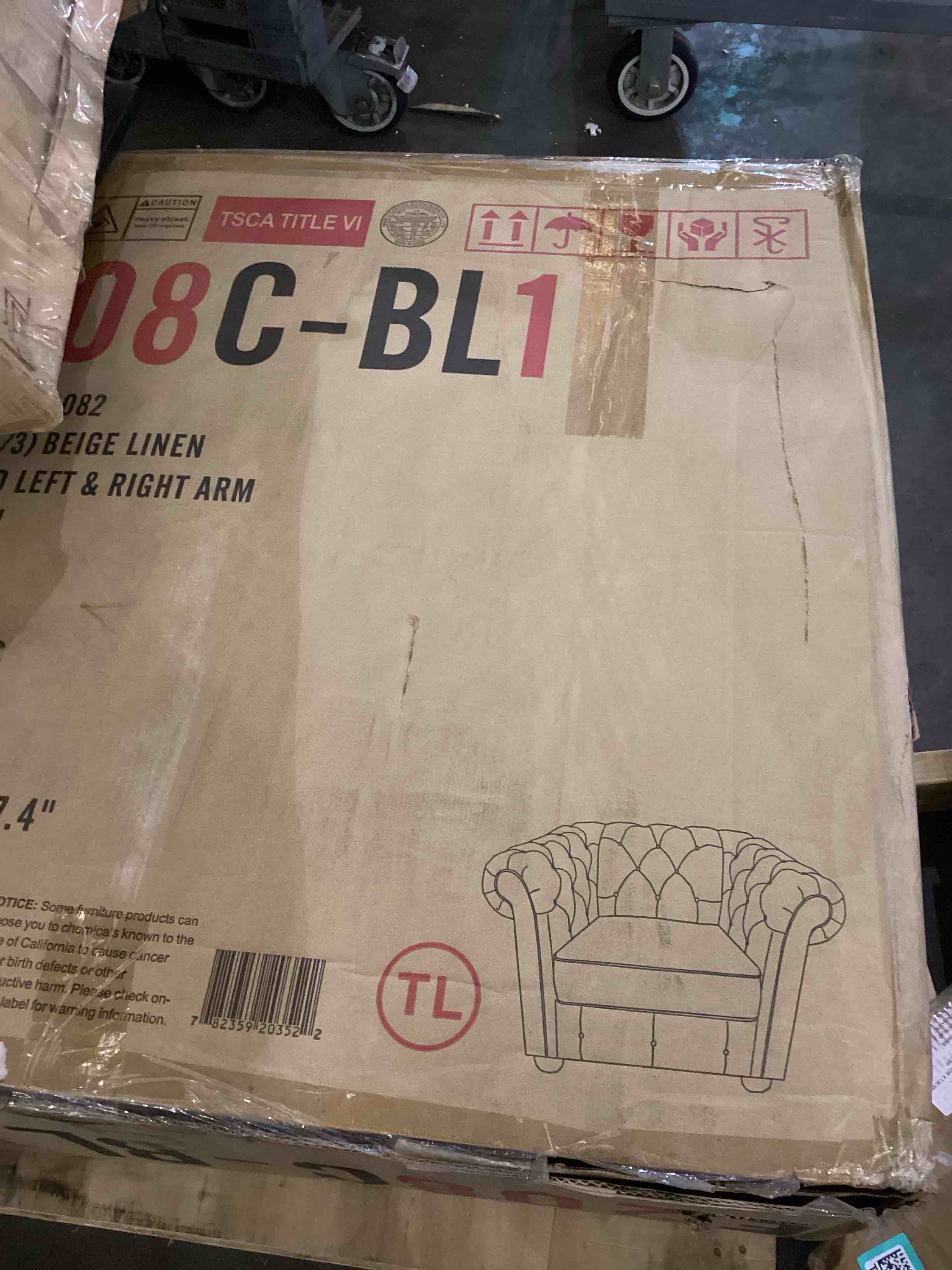 beige linen chair