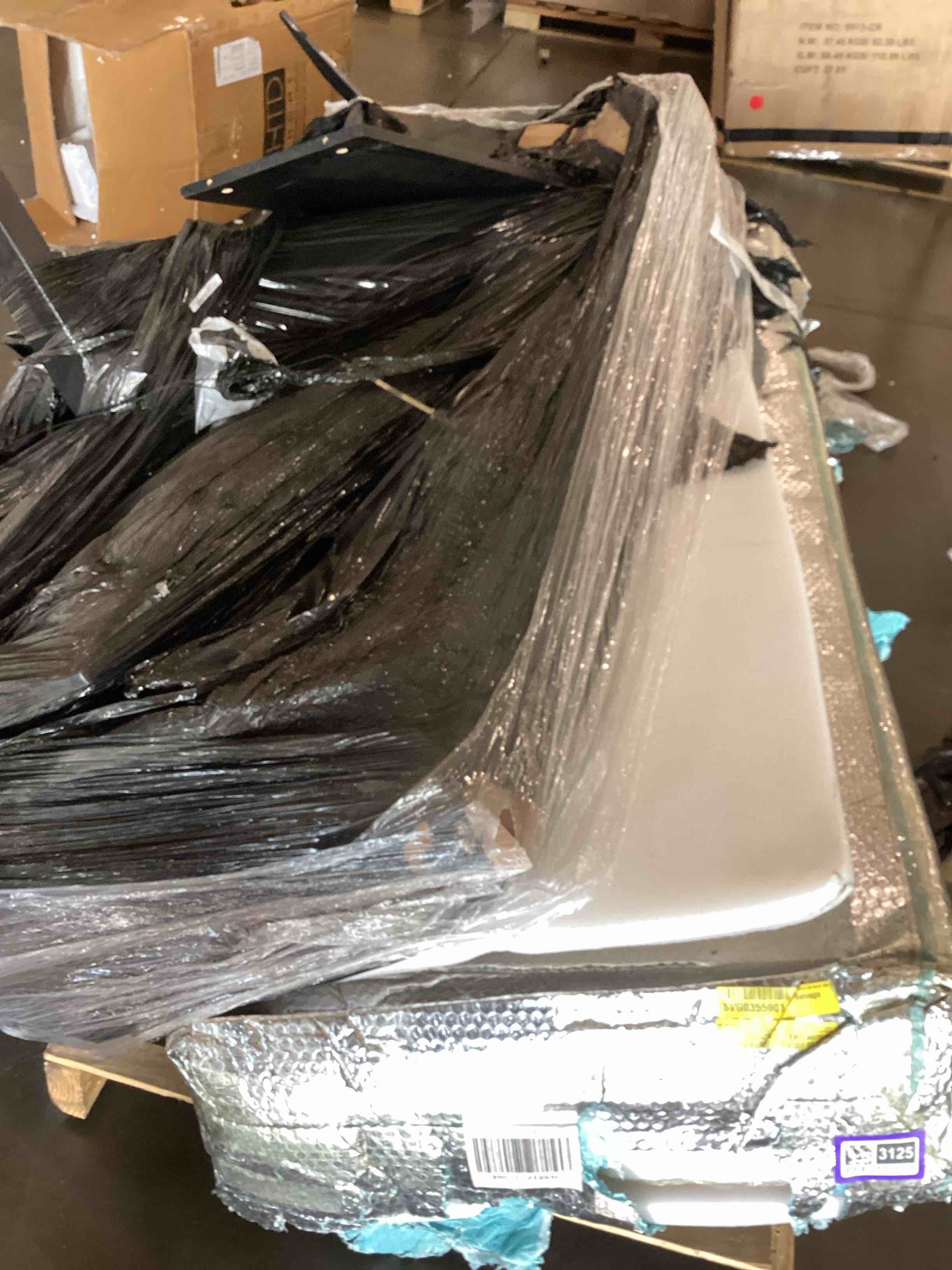 Gm pallet lot, L shaped desk parts, tabletop, 