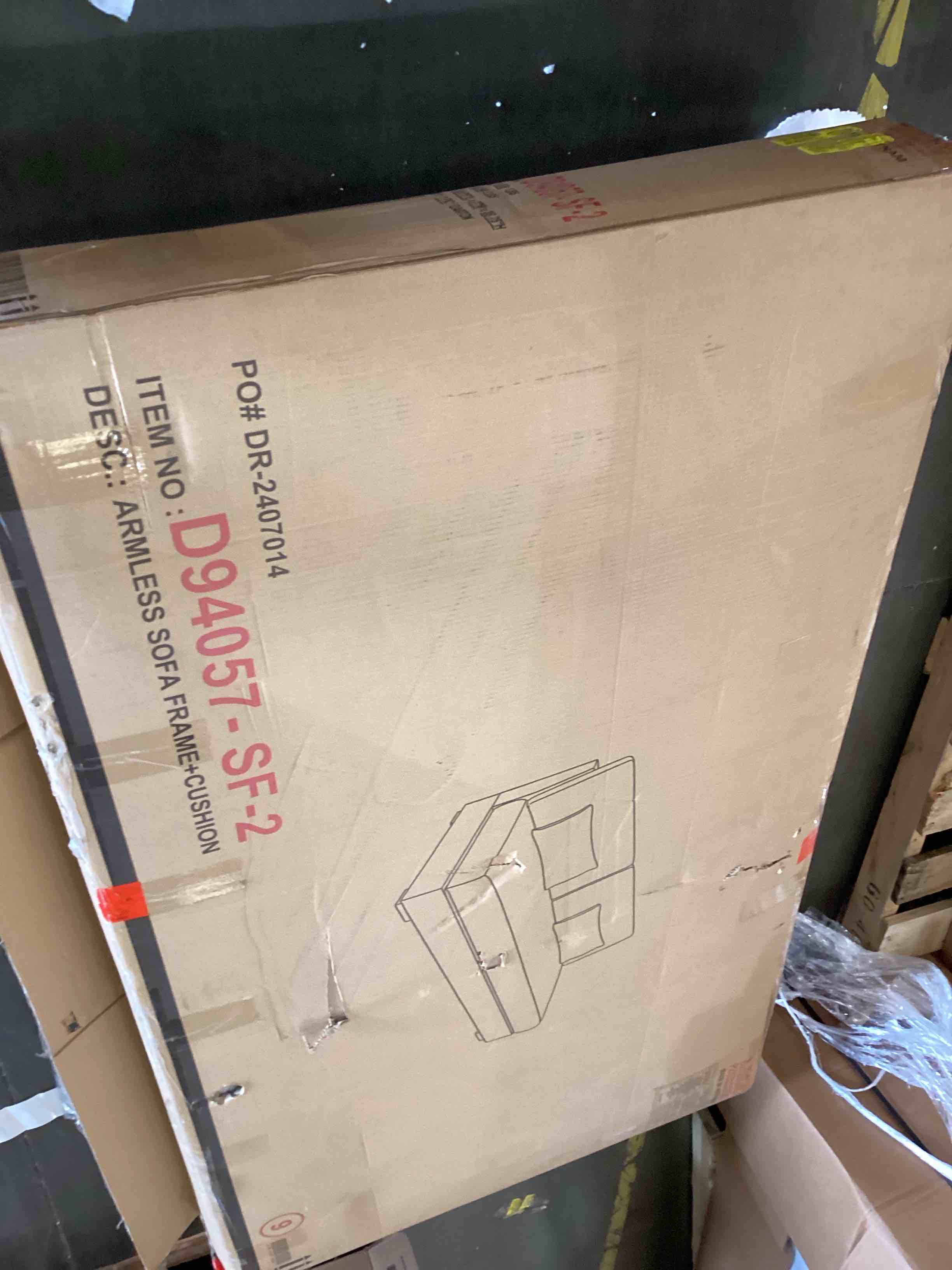 armless sofa frame + cushion sofa sectional component 