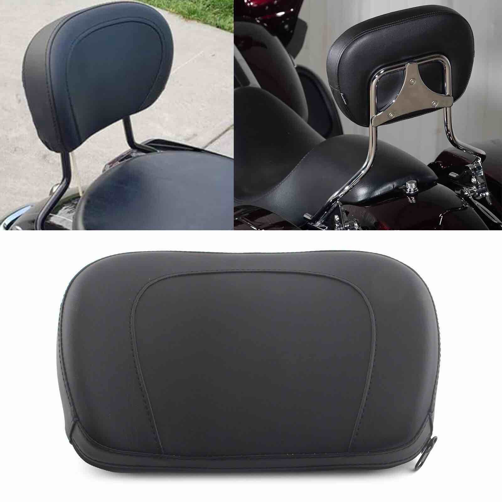 Black Sissy Bar Backrest Pad Fit For Harley Touring Electra Street Glide