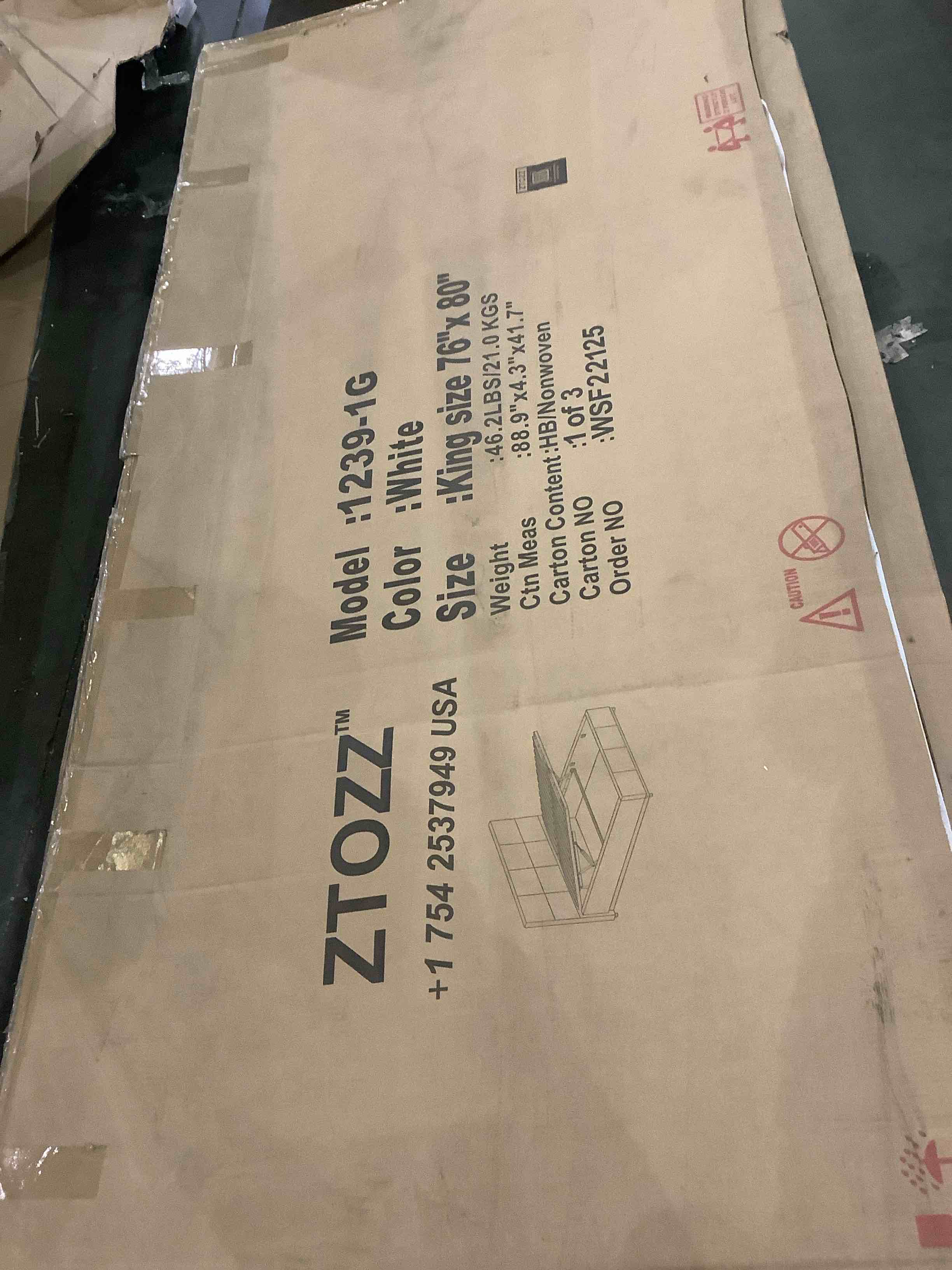 white king size 76”x80” headboard