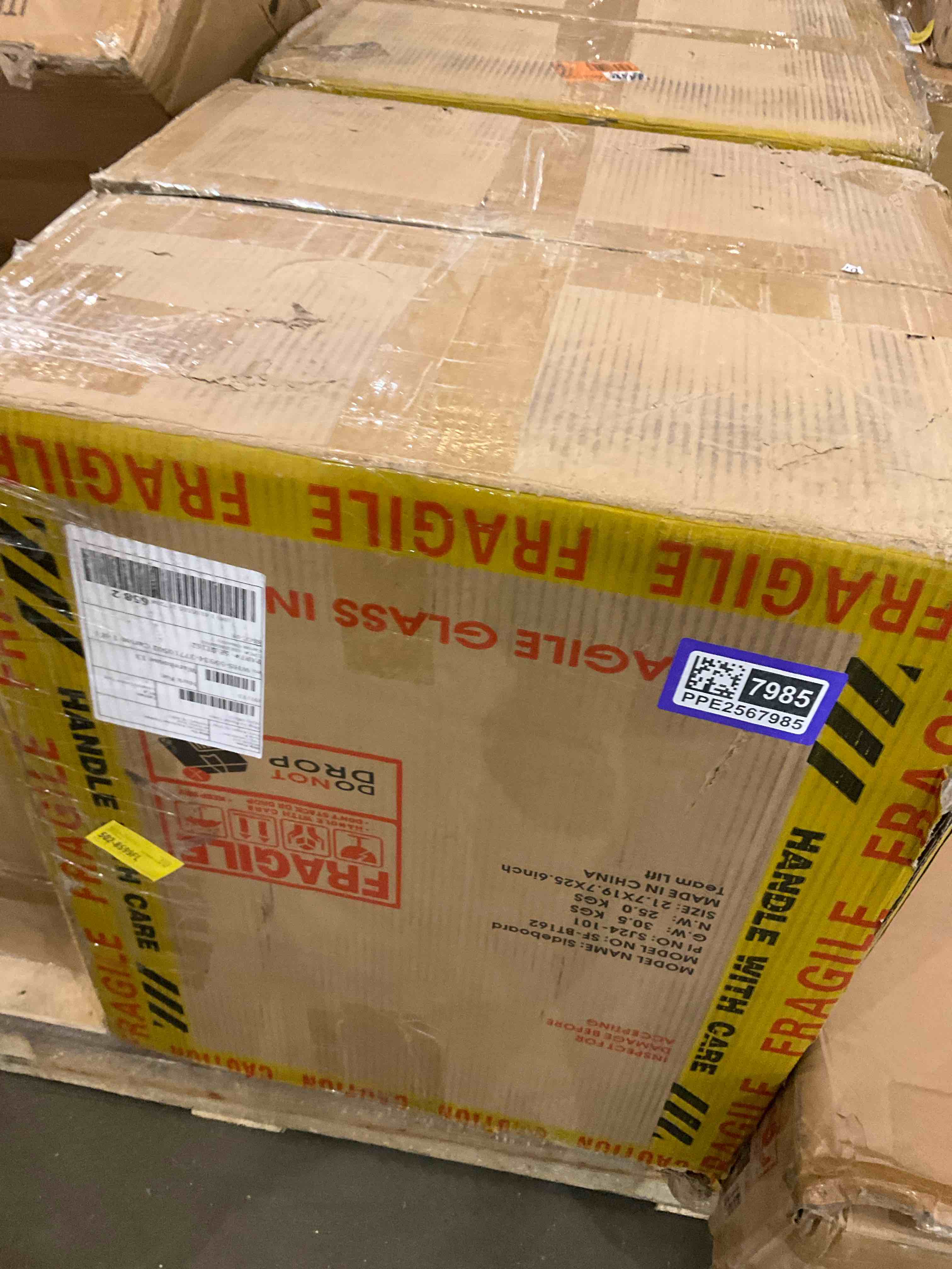 Yolanta Nightstand Mirror Glass Top with LED Light, Wireless or USB Charging Station and Drawers