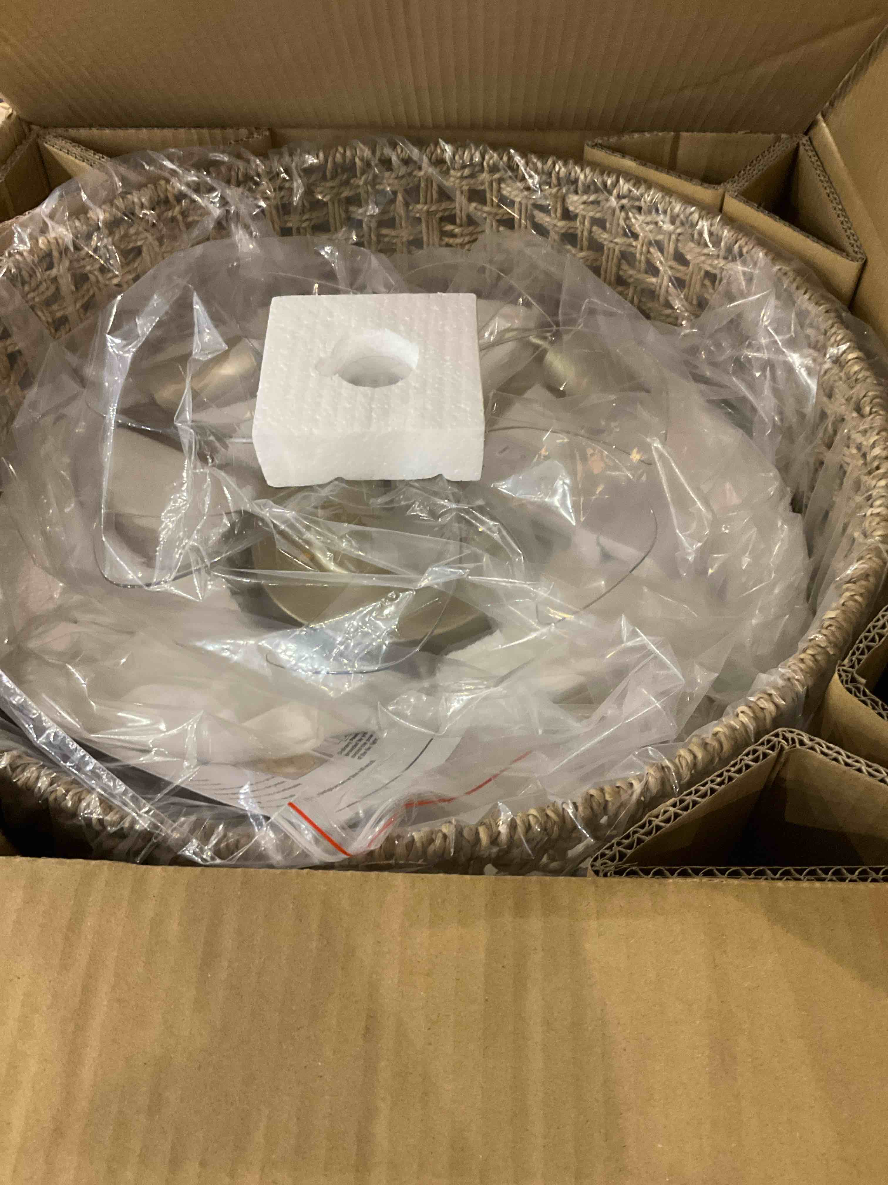 Boho Caged Ceiling Fan with Light, 20.28 Inch Rattan Ceiling Fans with Lights and Remote Control Flush Mount Low Profile 6 Speeds Fandelier for Bedroom, Living Room,Dining Room.Yoga Room