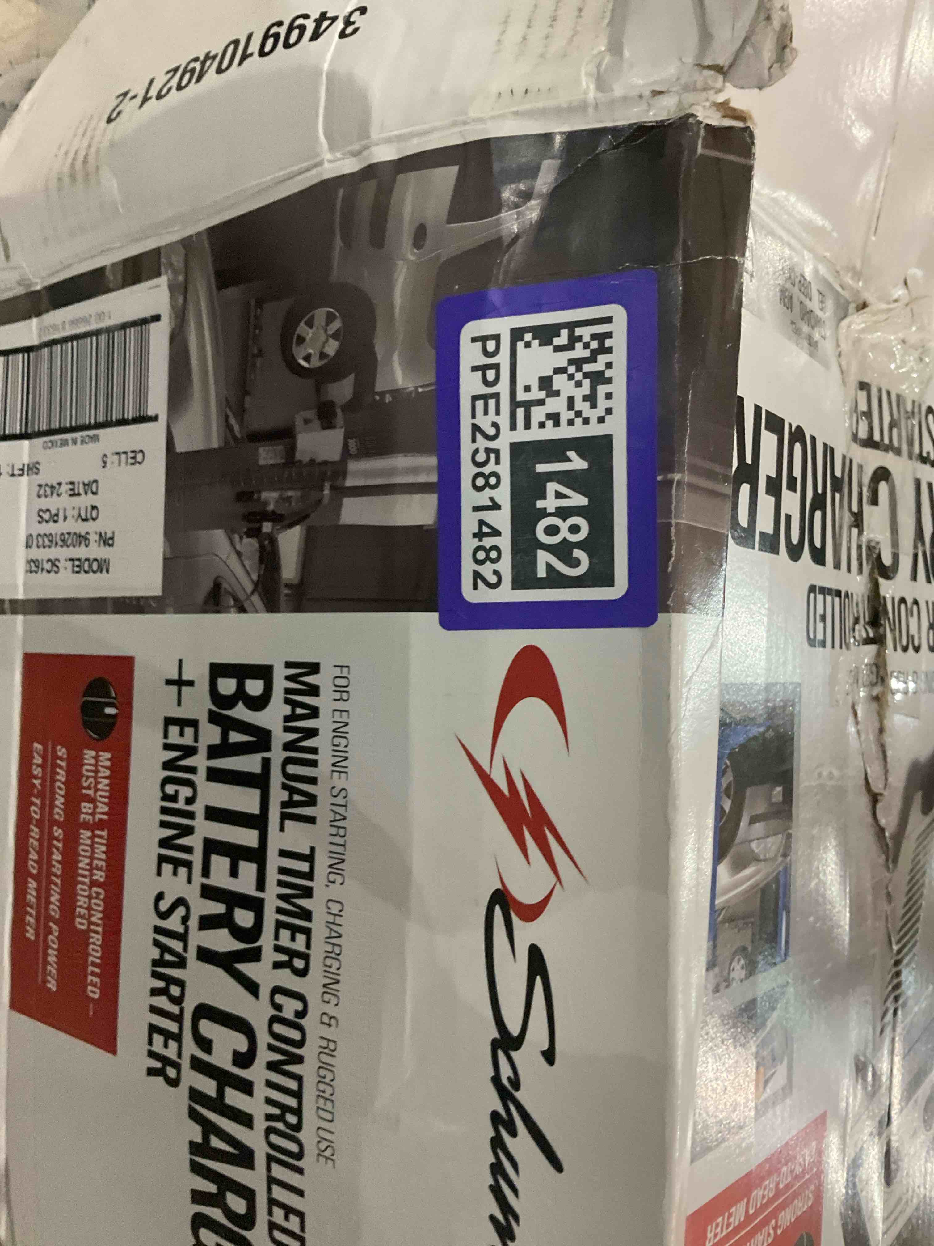 Schumacher Electric 2-in-1 Wheeled Battery Charger and Engine Starter, SC1633 - Manual Timer-Controlled, 200 Cranking Amps, 12 Volt and 24 Volt, for Car, SUV, Truck, and Marine Batteries