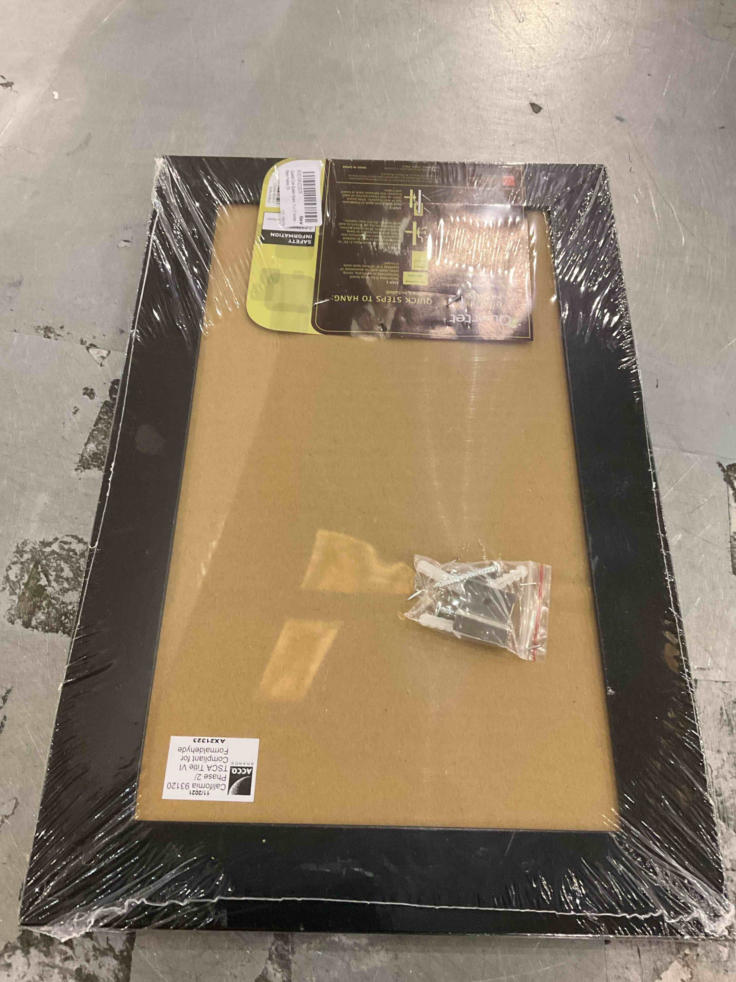 small black frame bulletin board