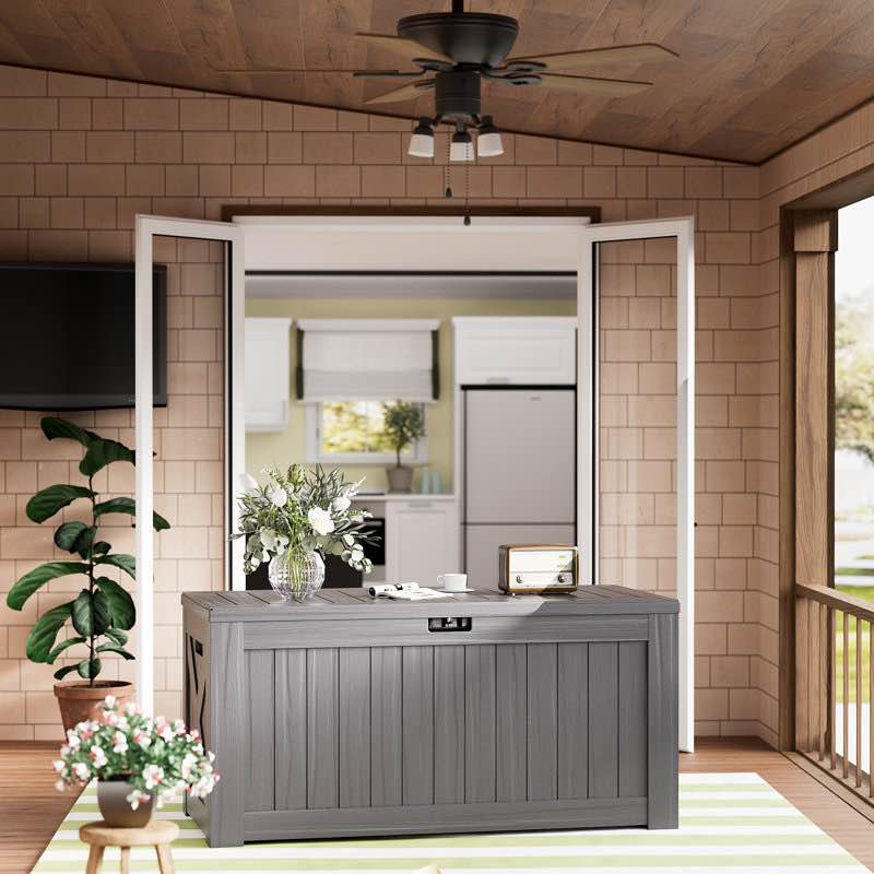 120 Gallons Water Resistant Lockable Deck Box