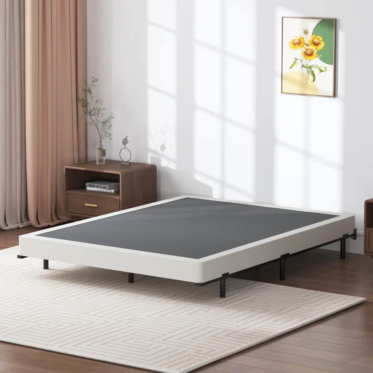 5 Inch Box Spring Low Profile Metal Frame Heavy Duty Easy Assembly Size: King