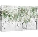 Abstract Forest Rustic Pastel Green Spring Forest Tree Nature Abstract Landscape On Canvas Print