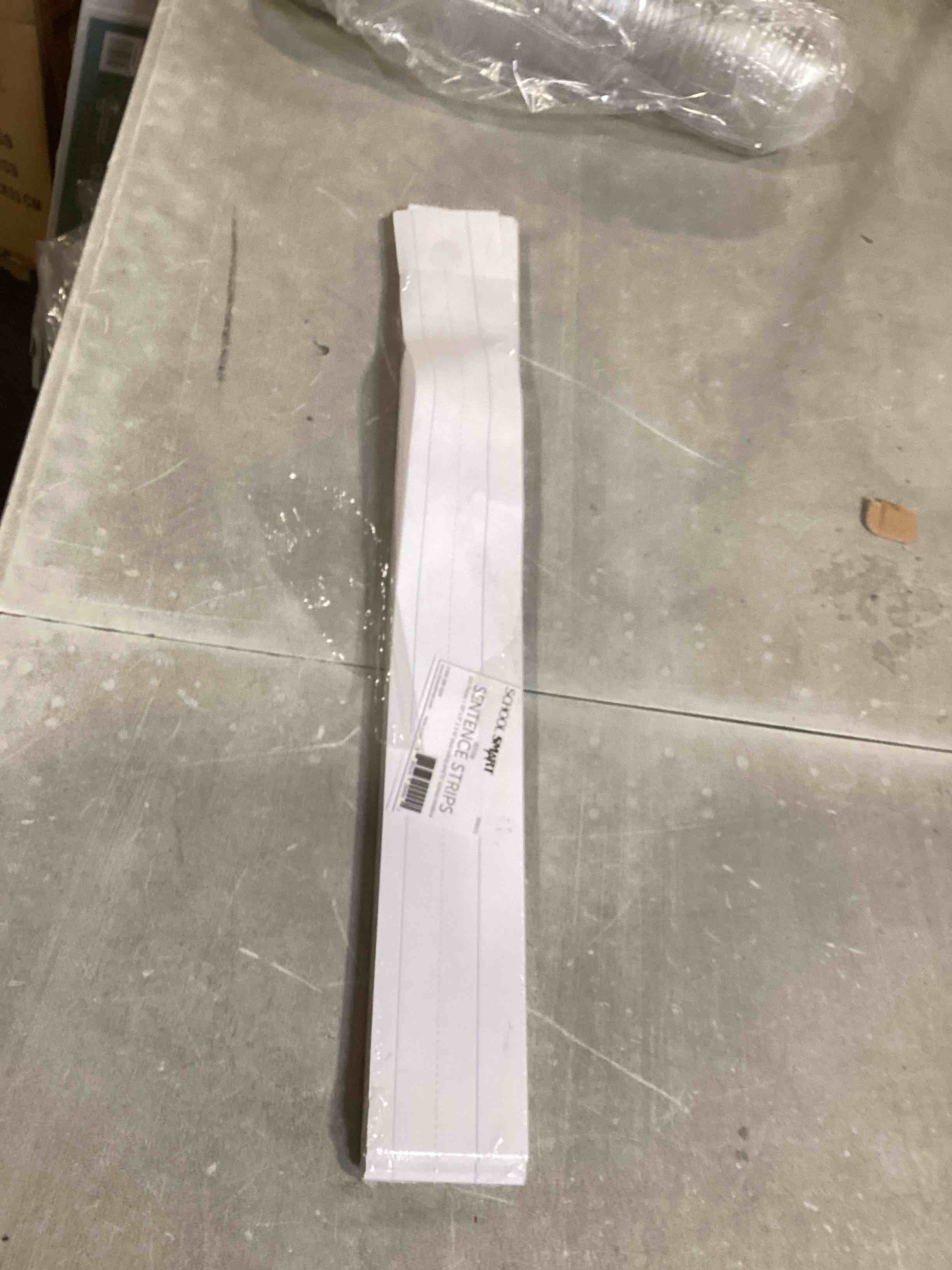 School Smart Ruled Sentence Strips, 3 x 24 Inches, White, Pack of 100,6471