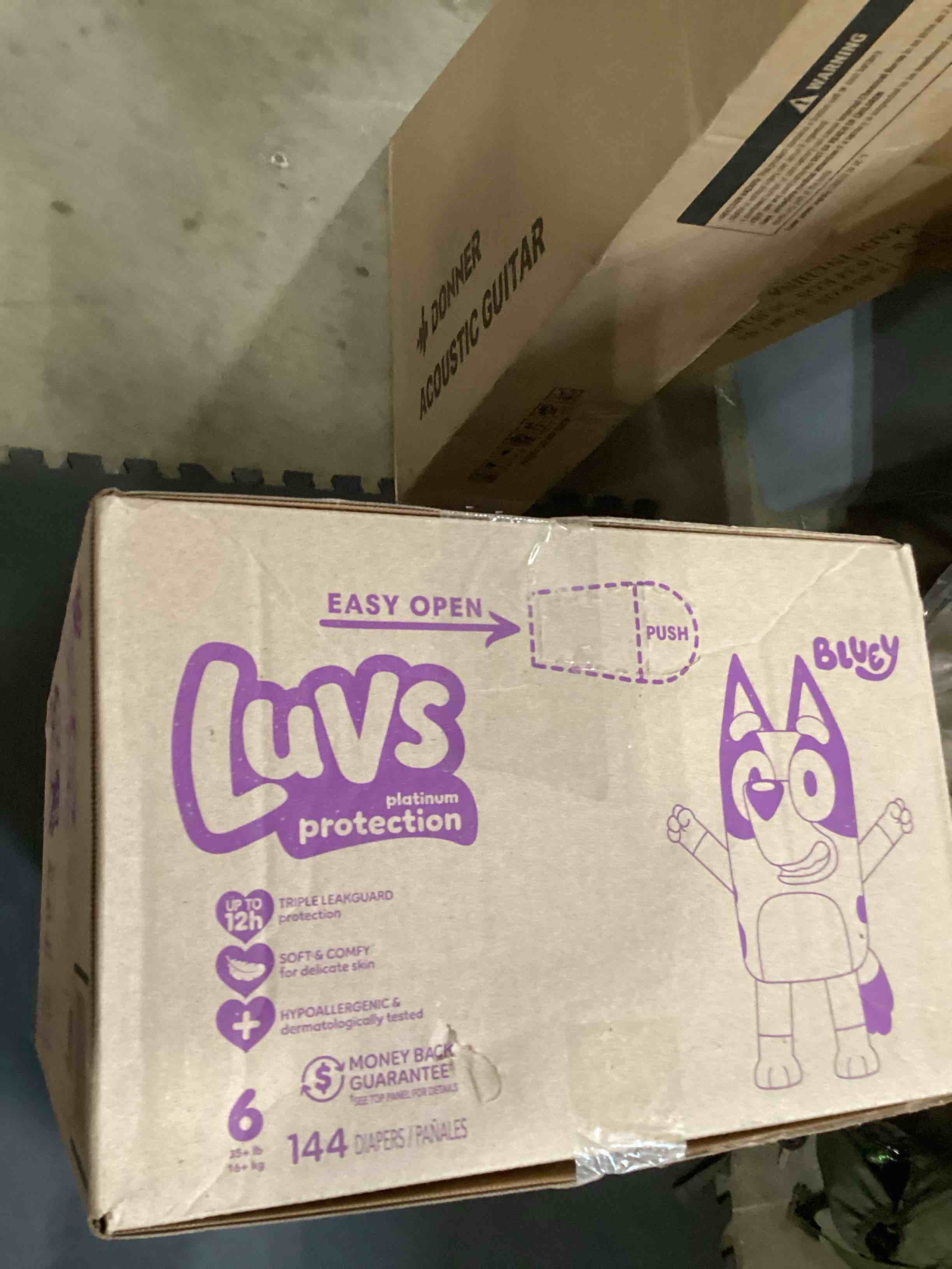 Luvs Diapers - Size 6, 144 Count, Bluey Platinum Protection Baby Diaper