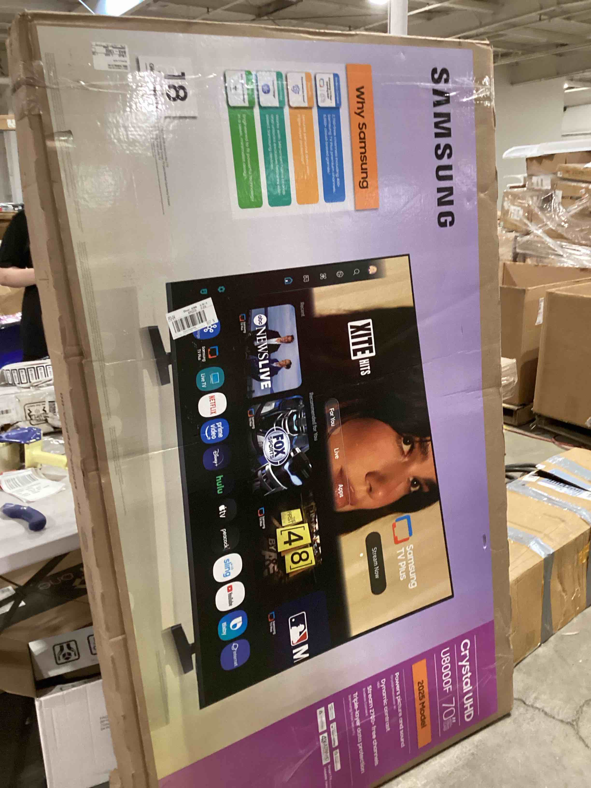 Samsung 70-Inch Class Crystal UHD U8000F 4K Smart TV (2025 Model) Endless Free Content, Crystal Processor 4K, MetalStream Design, Knox Security, Alexa Built-in