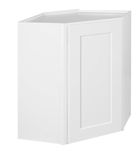 Brookings Shaker Unassembled Corner Wall Kitchen Cabinet WAC2430, 24 W x 12 D x 30 H, Painted White, Solid Wood, Design House, 561779