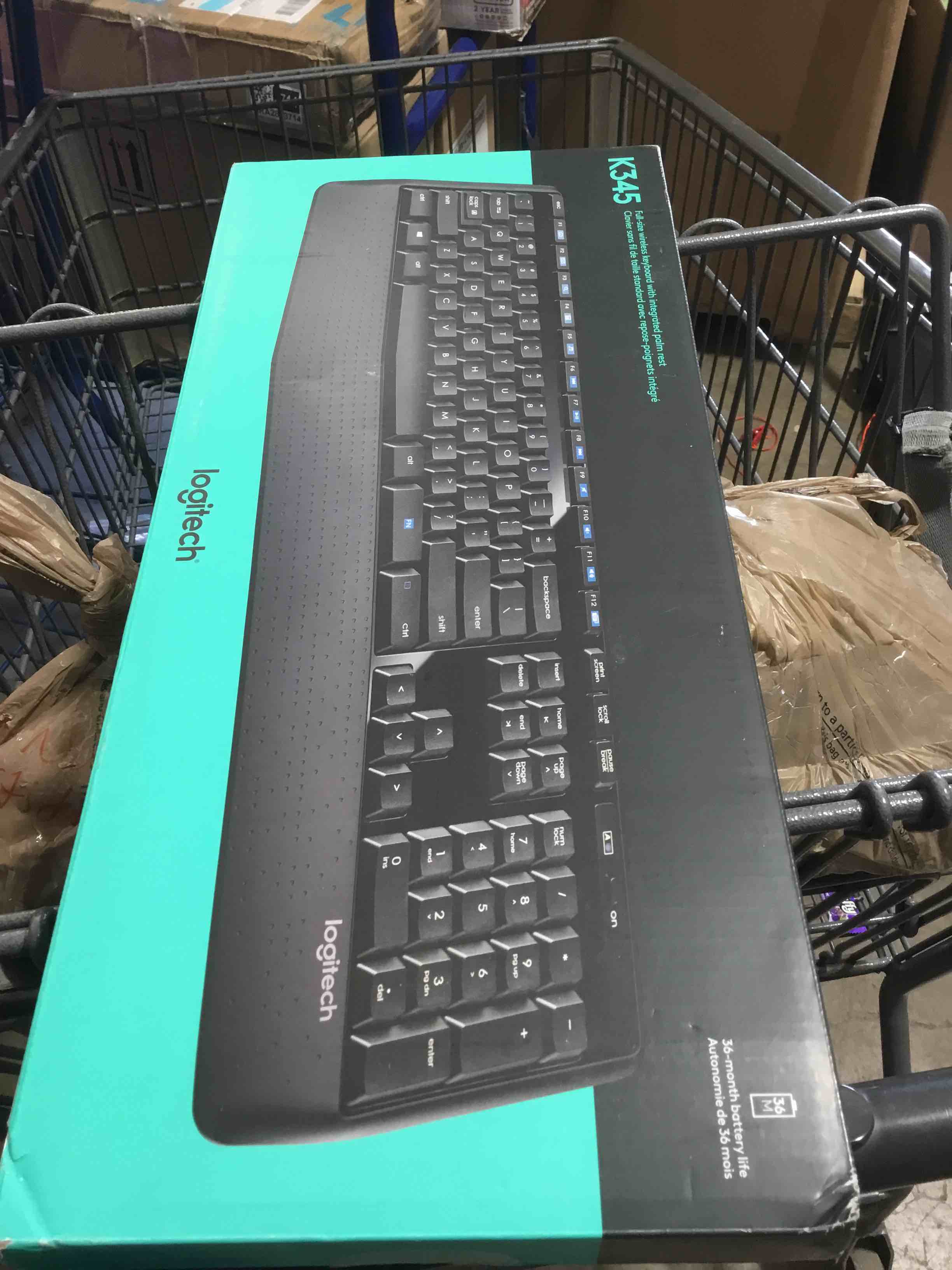 Condition photo showing Good Condition for Logitech K345 Wireless Keyboard - Full-Sized Keyboard with Palm Rest, 2.4 GHz Wireless USB Receiver - for PC, Laptop Keyboard 1 Pack