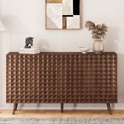 54.5" Wide 4-door Buffet Cabinet - Extra Large Storage Sideboard With Adjustable Shelves, Buffet Cabinet With Storage Coffee Bar Cabinet For Kitchen, Dining Room, Entryway