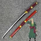 Sword Vally Roronoa Zoro Knifes - Shusui+Wado+Kitetsu+Yubashiri - 40.9?/51.2? - Cosplay Prop Anime Sword Iron Blade Carving Symbol - Handle Absorbs Sweat and Prevents Slipping (Kitetsu, 51.2?)