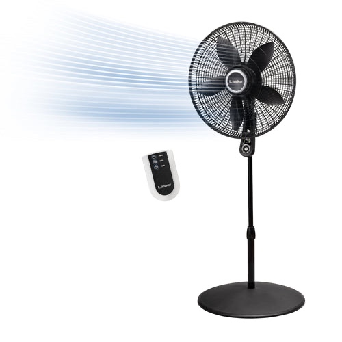 LASKO 20" OSCILLATING PEDESTAL FAN WITH REMOTE CONTROL, S20625, BLACK