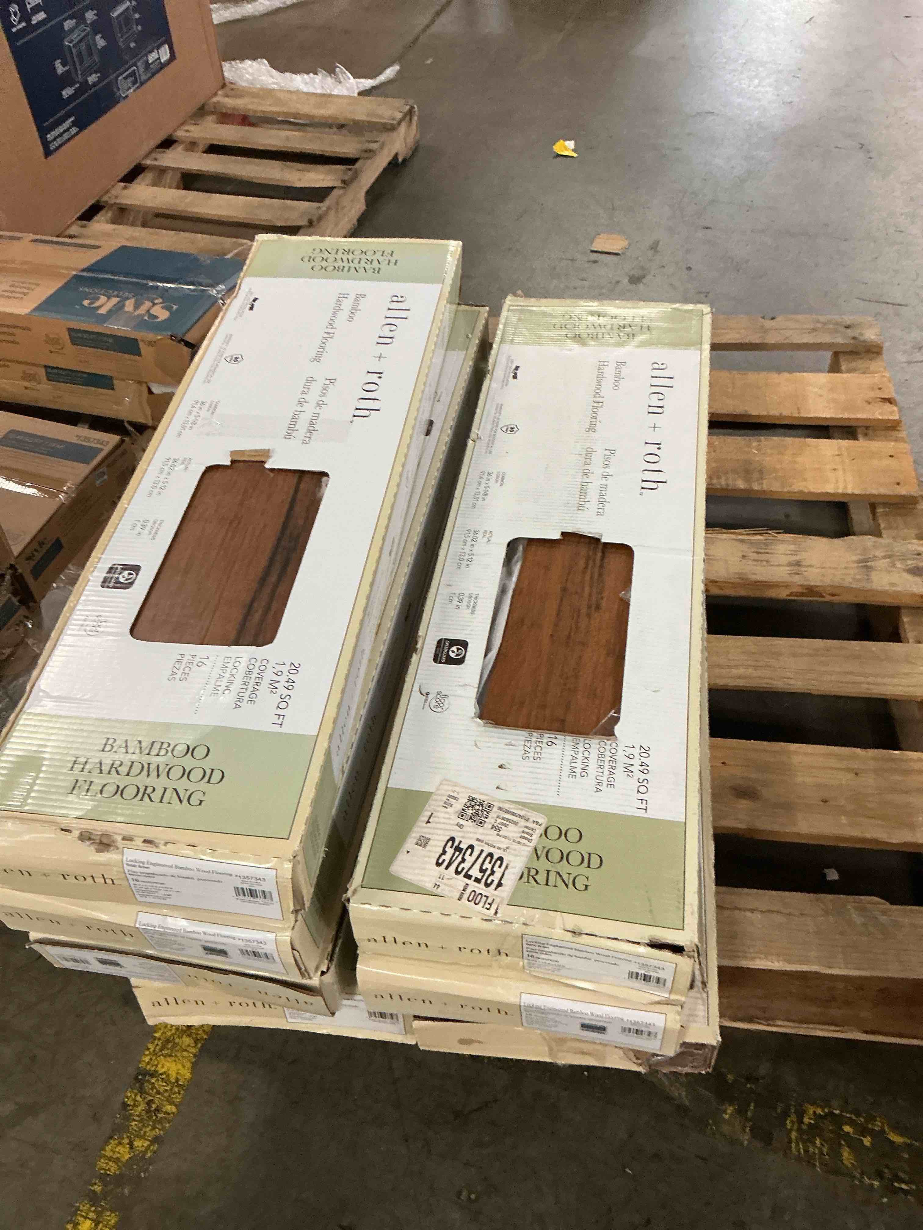 Condition photo showing As Is for Style Selections (Lowe's) Rustic Brown Bamboo143.43 sqft