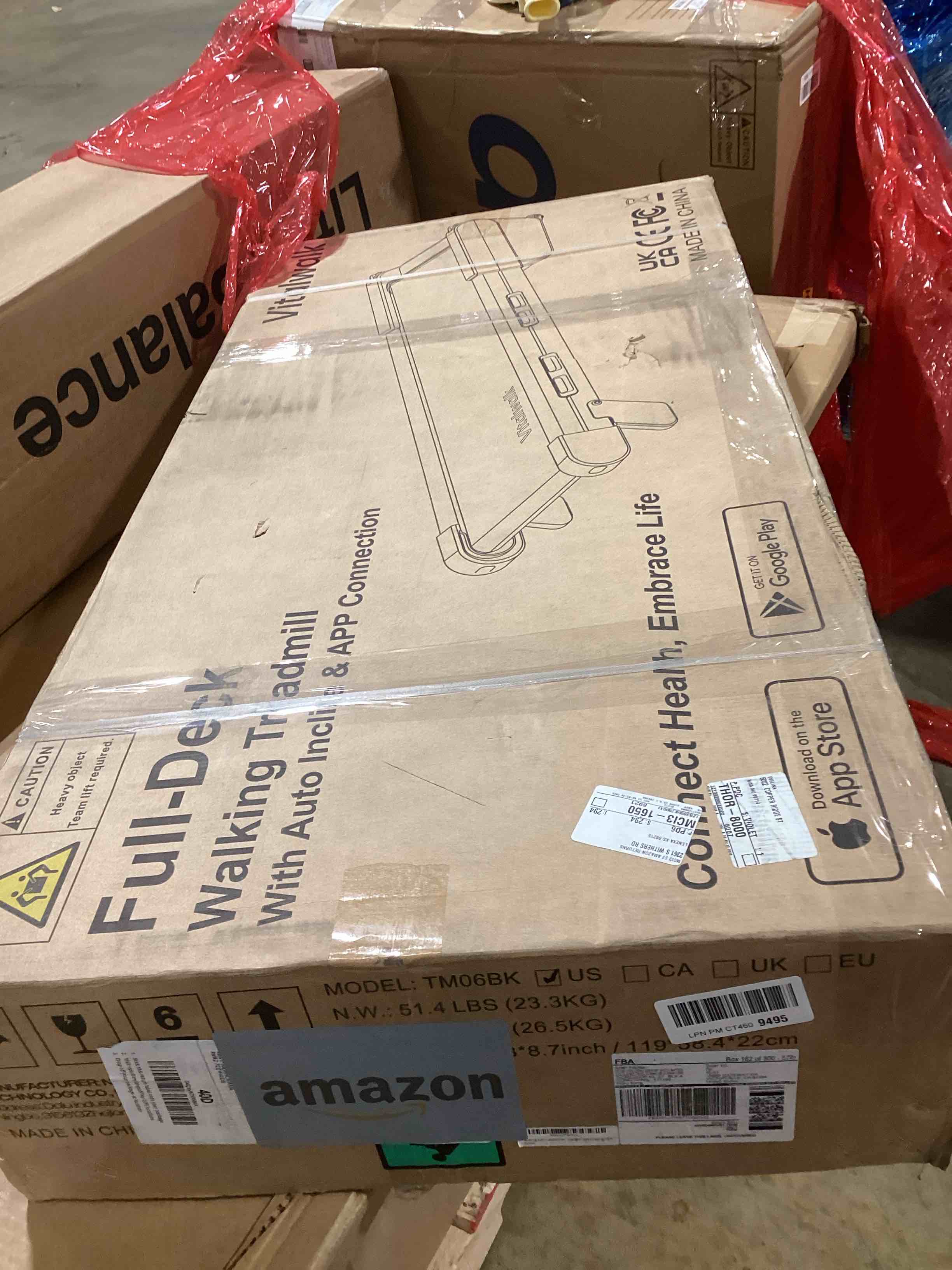 Walking Pad Treadmill with Auto Incline, Vitalwalk Wide Full Deck Portable Under Desk Treadmills for