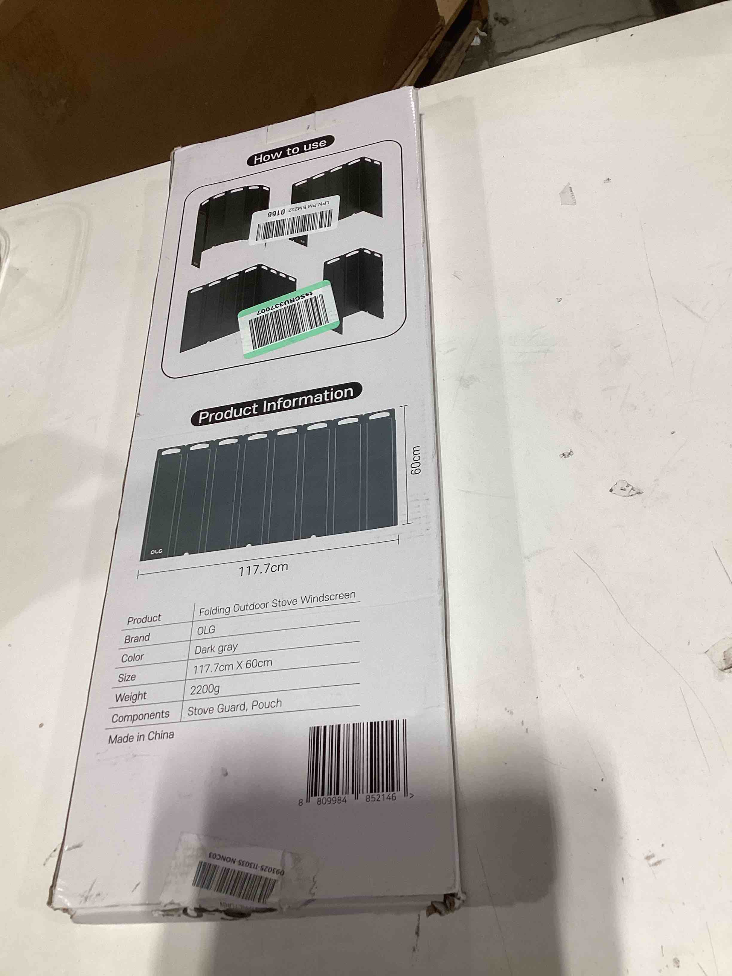 OLG Camp Stove Windscreen 23.6 inch Camping Shield (Tinplate) Wind Screen for Stoves