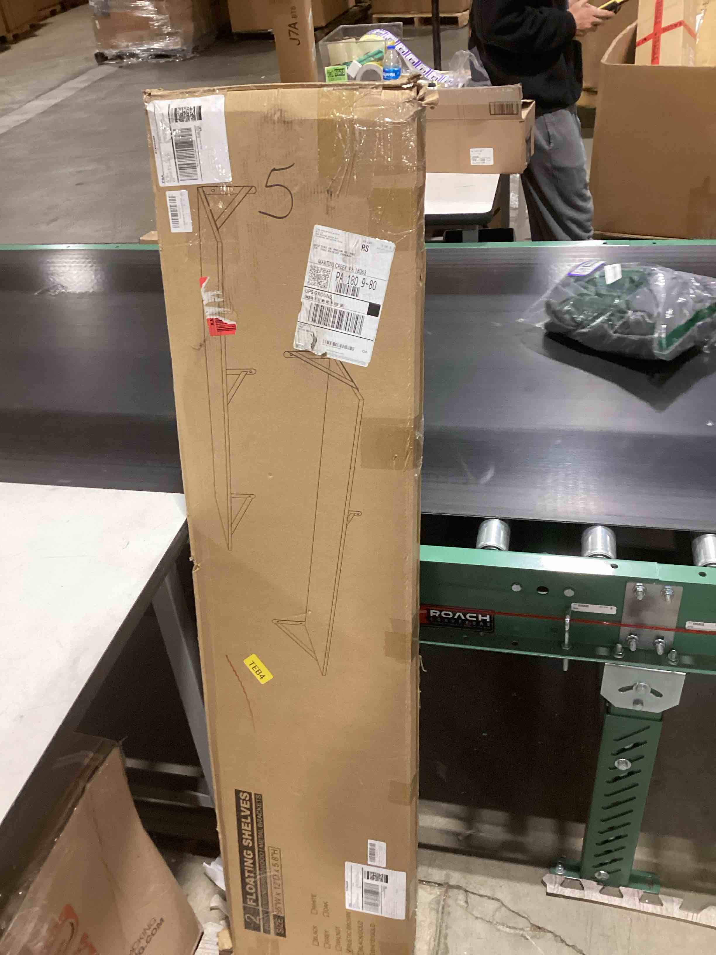 Deep Wall Shelves 55"W x 12"D Engineered Wood Floating Shelves for Wall, Sturdy Metal Bracket Booksh