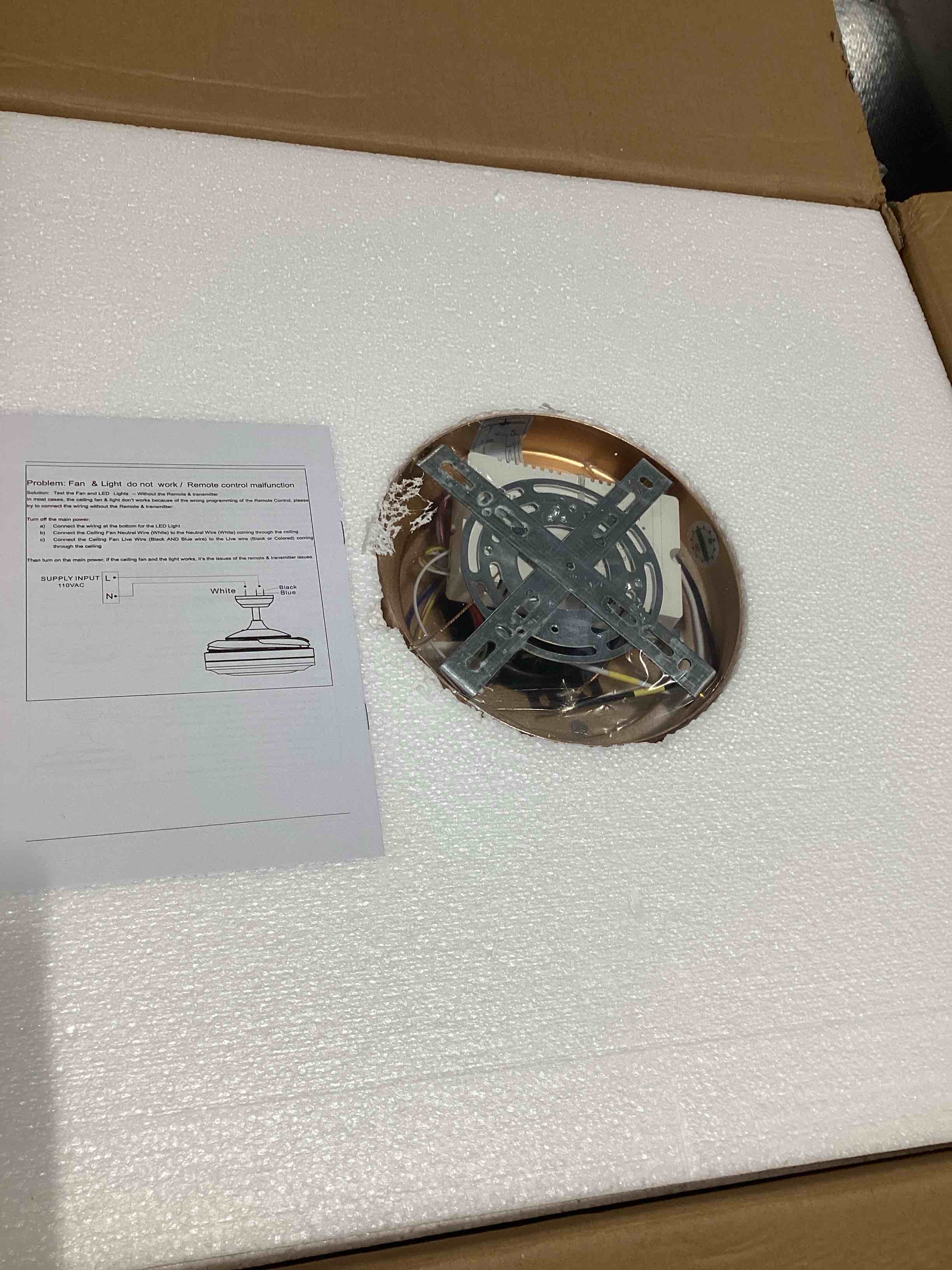 FRIXCHUR 20" Gold Dimmable Low Profile Ceiling Fan with LED Light, Crystal Bladeless Flush Mount Cei