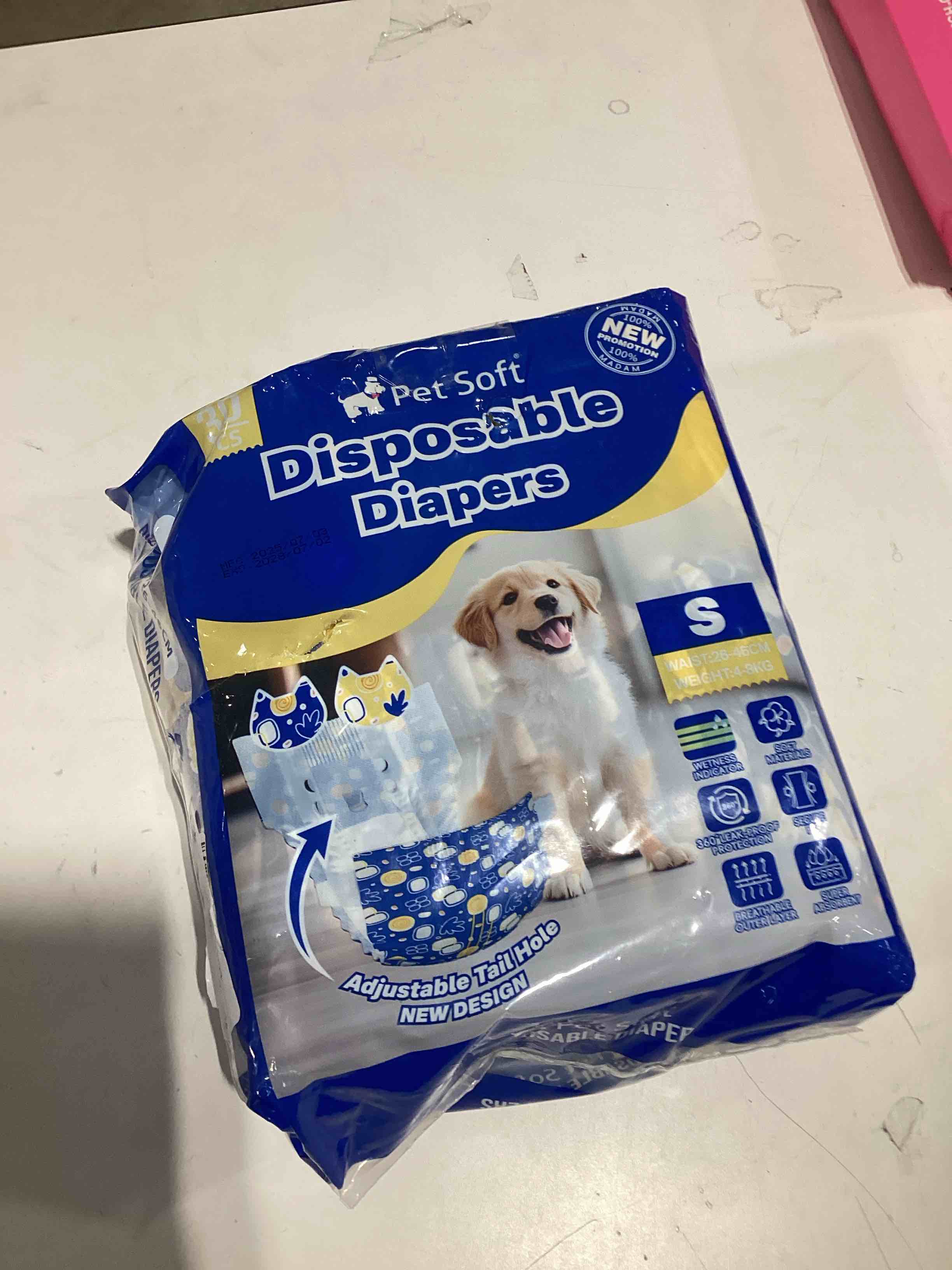 Pet Soft Dog Diapers Female Disposable Doggie Diapers with Wetness Indicator, Puppy & Cat Diapers Su