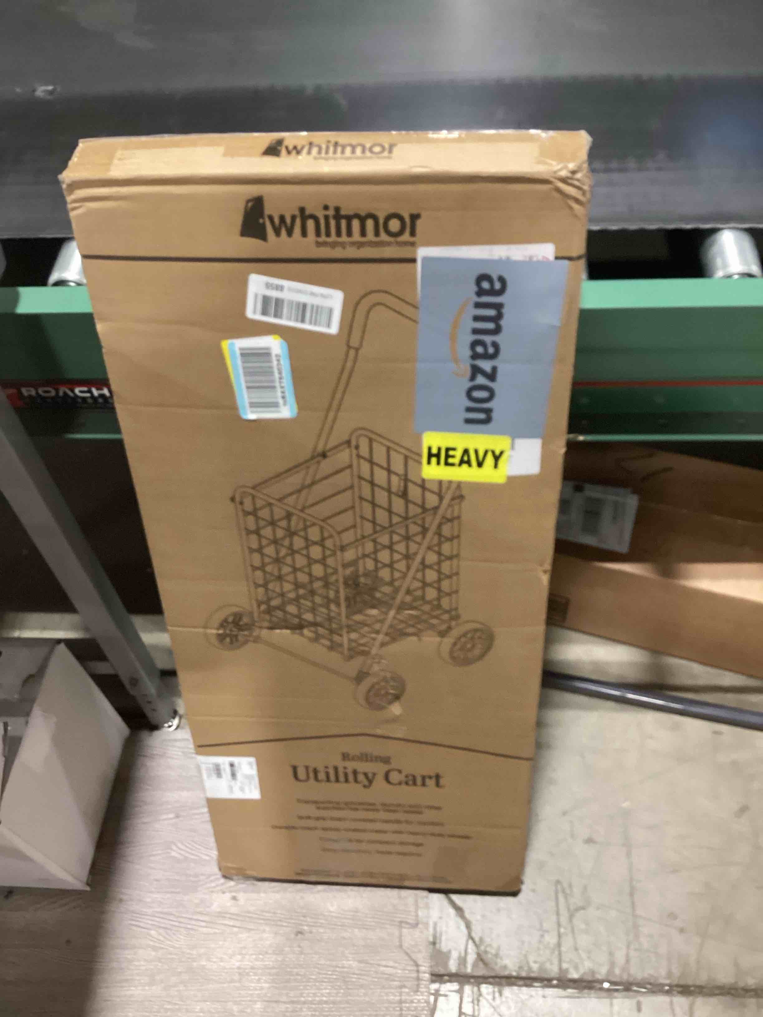 Whitmor Utility Shopping Cart - Durable Folding Design for Easy Storage, Model Number: 6250-4997-2-S