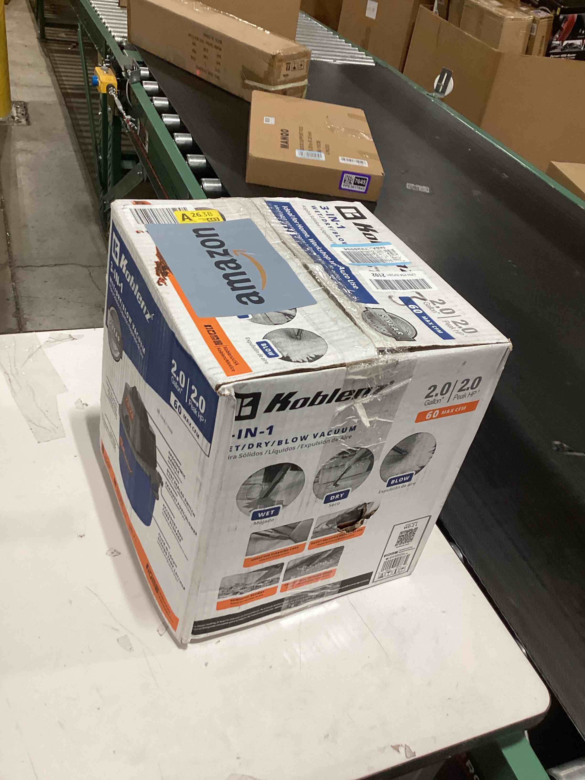 Koblenz WD-2L Portable Wet Dry Vacuum, 2-Gallon 2 PHP Suction Plus Blower Vacuum Cleaner for Liquids