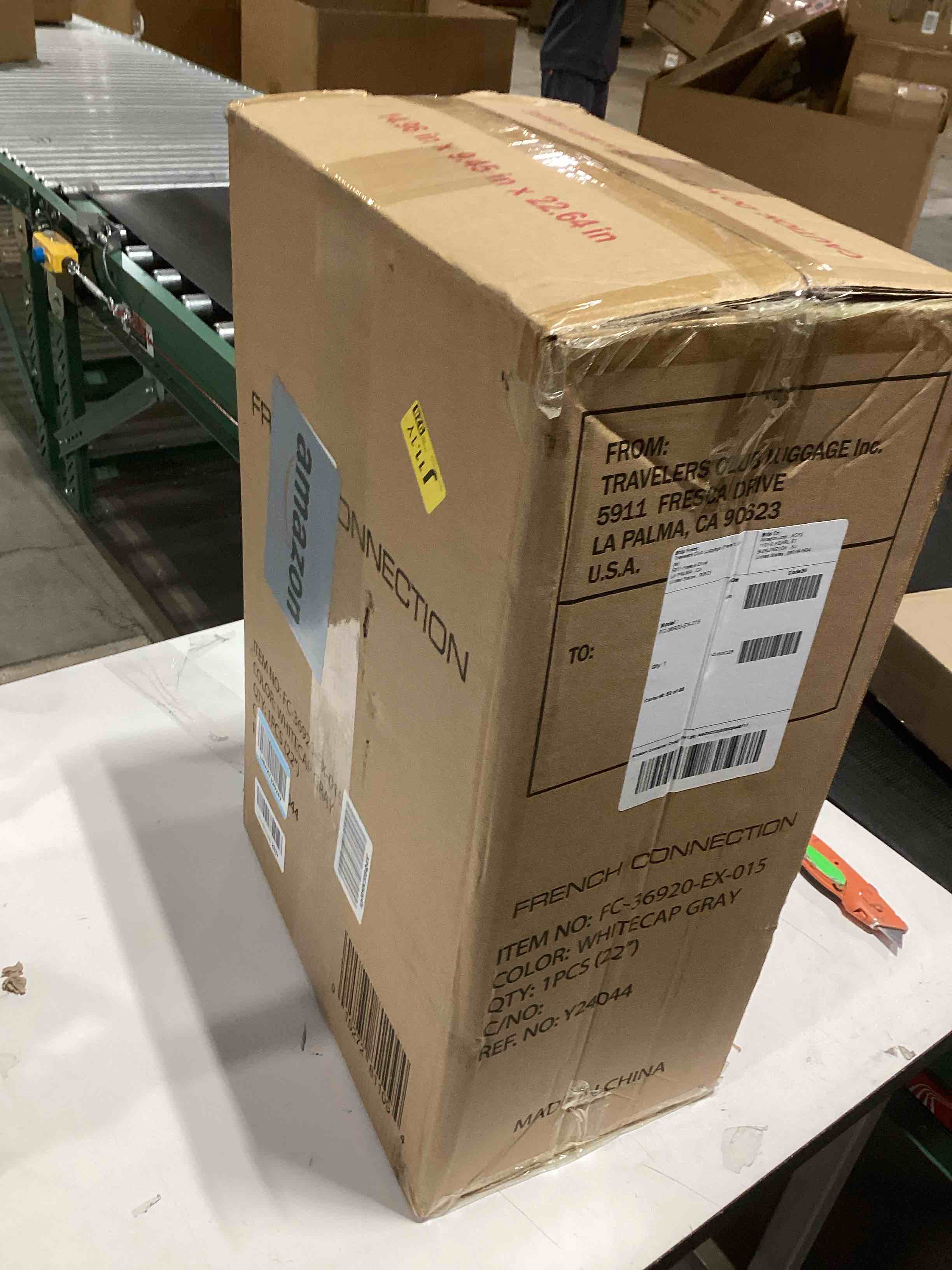 French Connection St. Martin Carry-On Luggage with Cup Holder/USB Ports, Whitecap Gray, 15.4 x 9 x 2