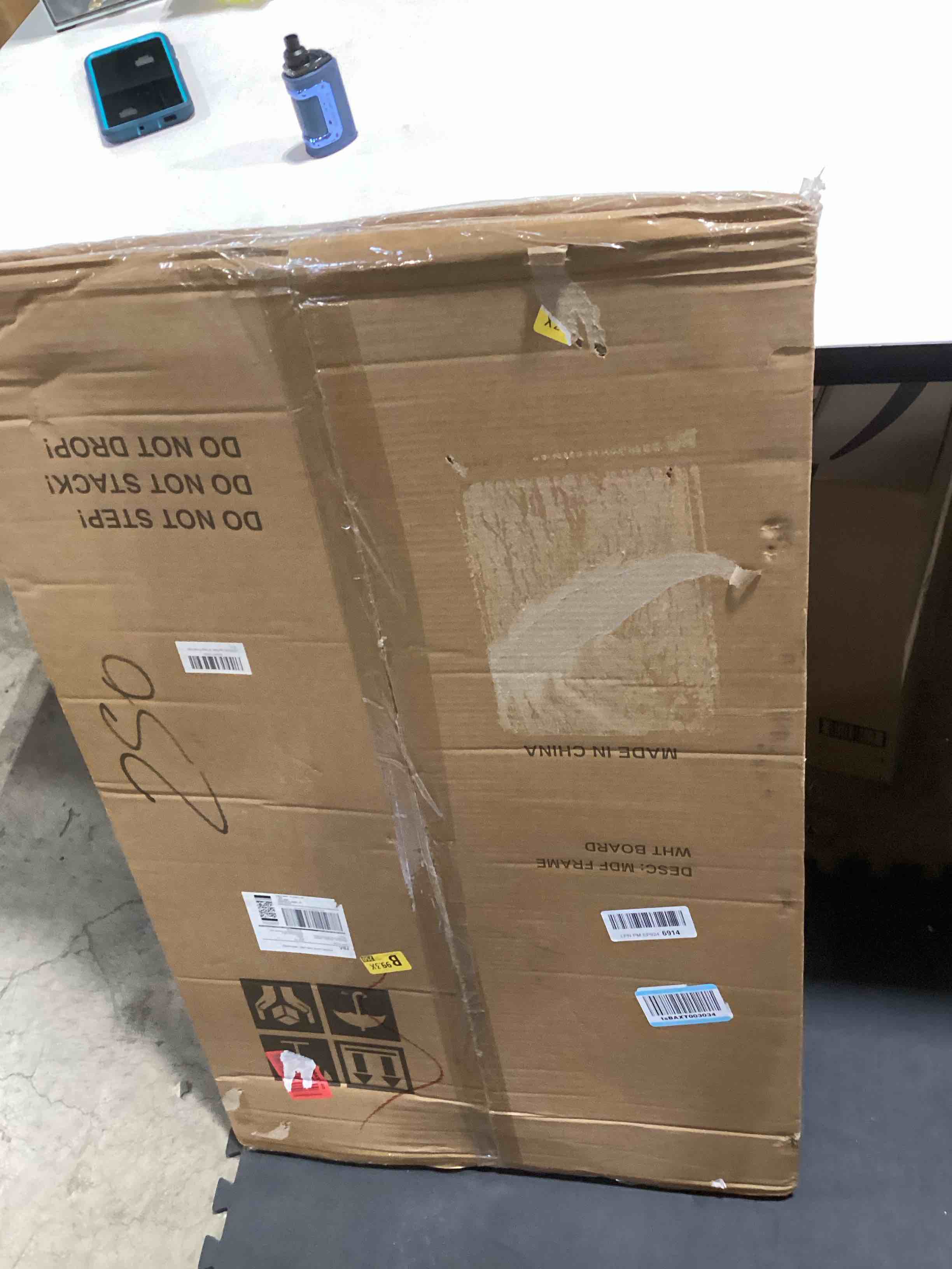 Large White Board for Wall, 36'' x 24'' Magnetic Dry Erase Board, Decorative Whiteboard, White Vintage Wooden Frame White Wood 36"x24"